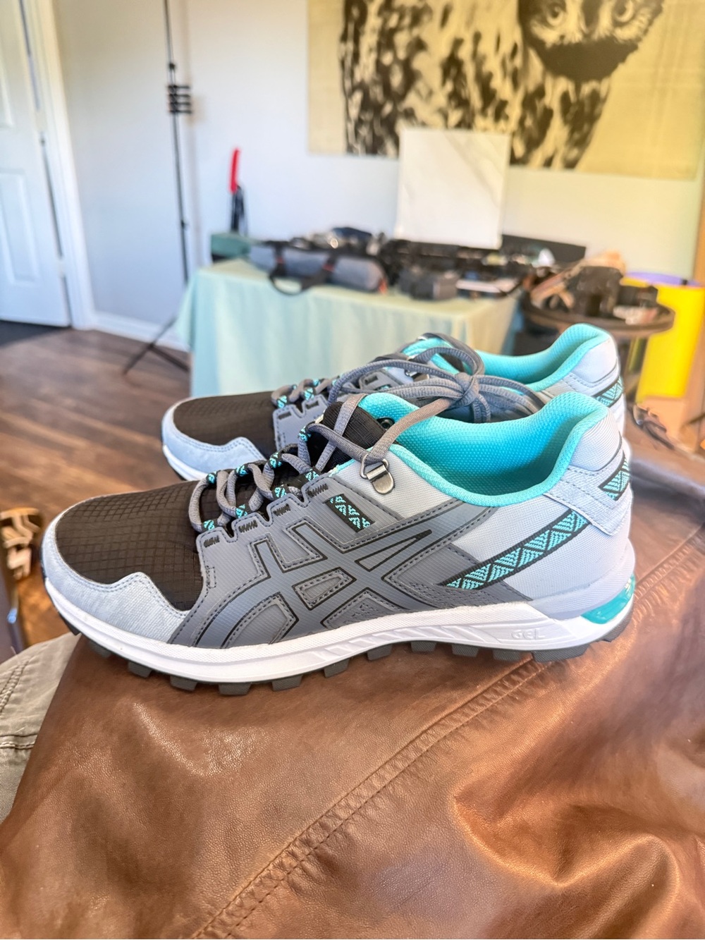 ASICS gel Gray & Teal Running Sneakers